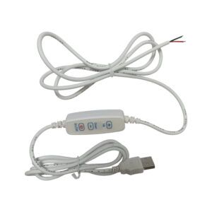 Шнур USB 2м с пультом белый