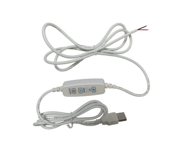Шнур USB 2м з пультом білий